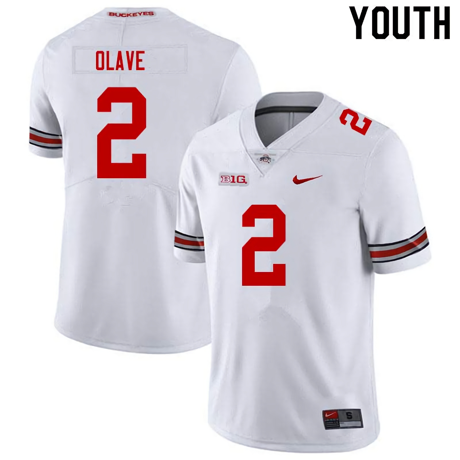 Chris Olave Ohio State Buckeyes Youth NCAA #2 Nike White College Stitched Football Jersey WUM6756WY